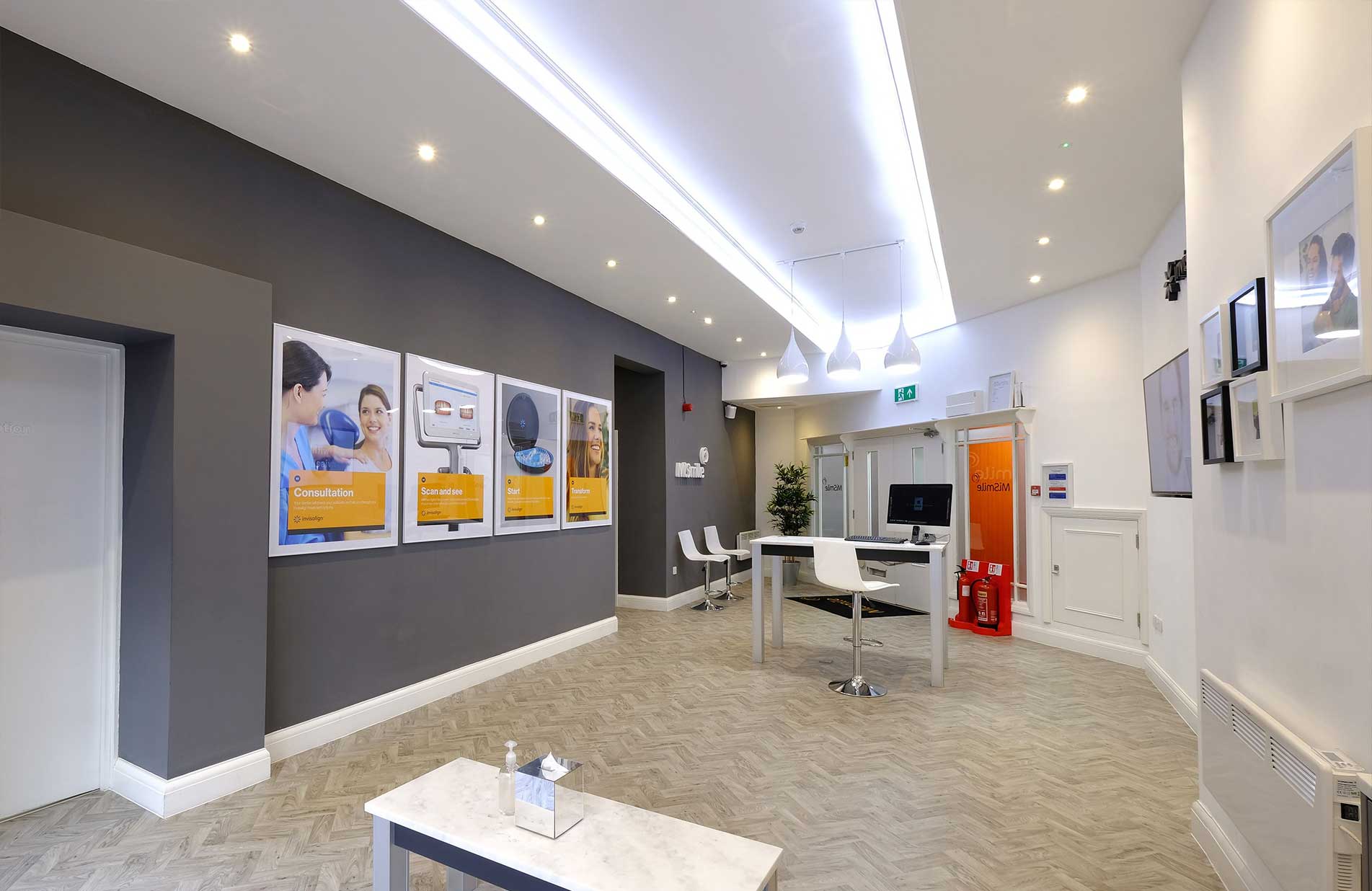 MiSmile Birmingham Dental Practice Reception design and build